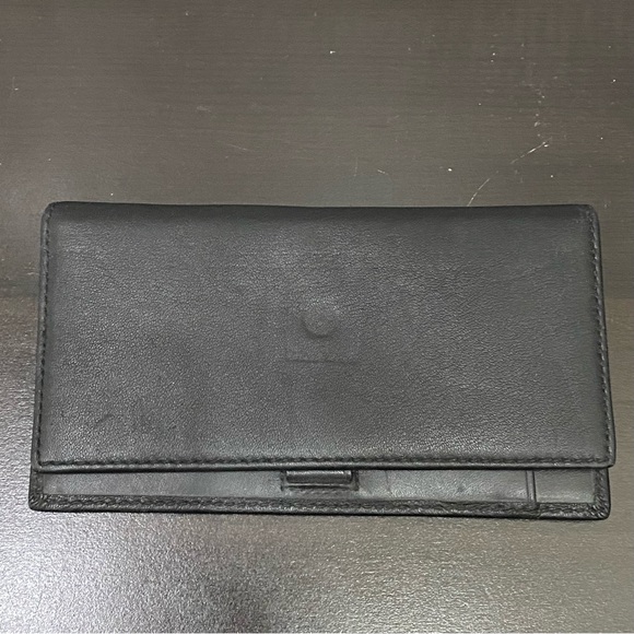 COACH Black Leather Bifold Checkbook Insert Wallet - Picture 6 of 10
